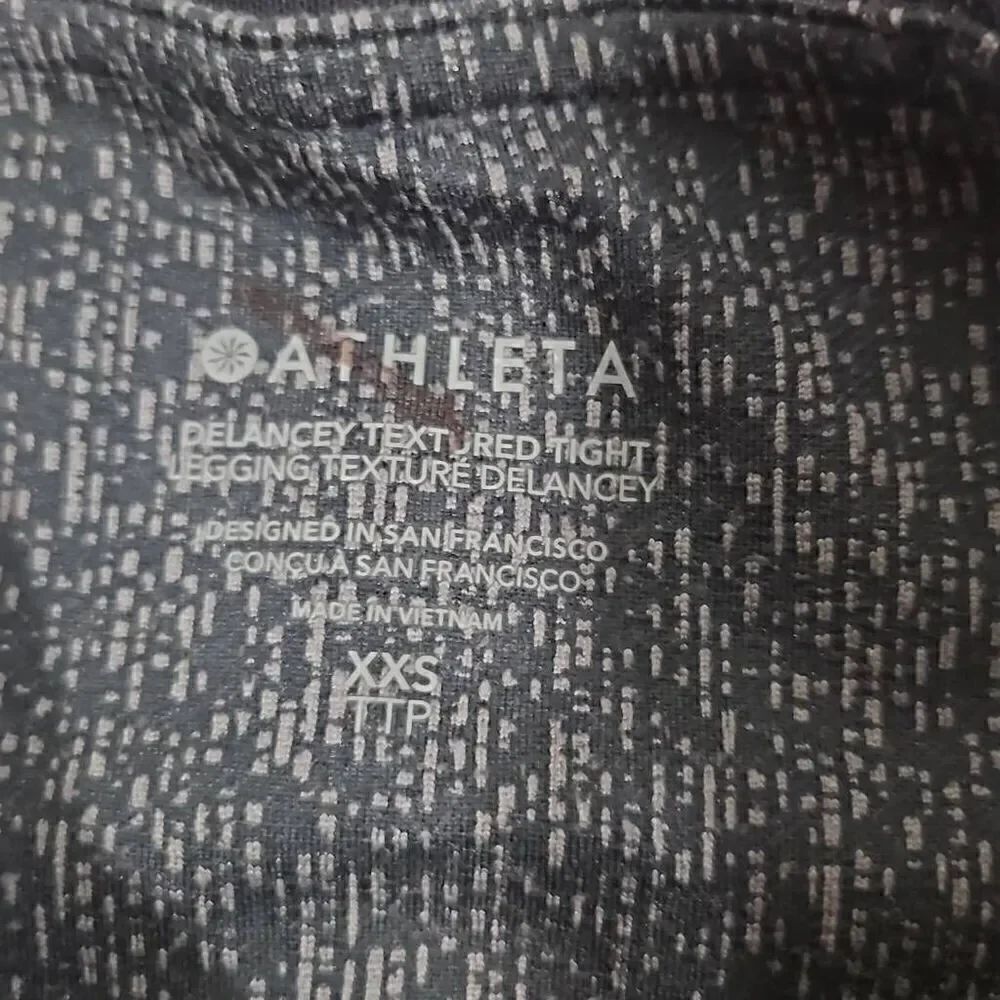 Athleta Womens Size XXS Delancey Textured Tight Black Grey new without tags - Picture 4 of 8